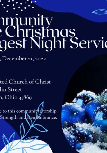 Blue Christmas Longest Night Service ad 2022